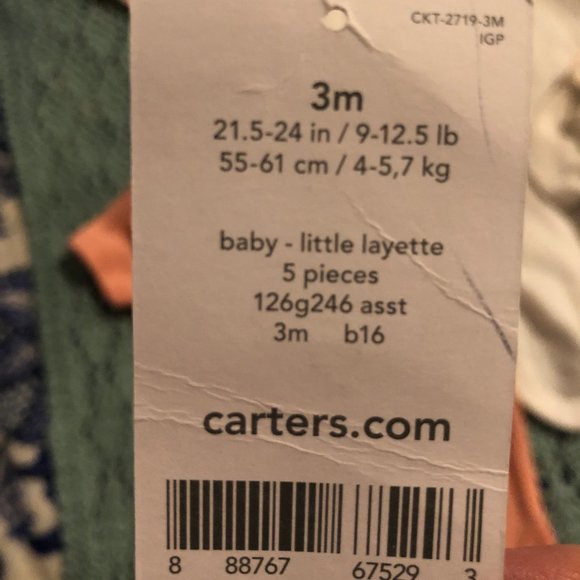 Carter's 5-Pack Original Bodysuits little layette - Picture 15 of 15
